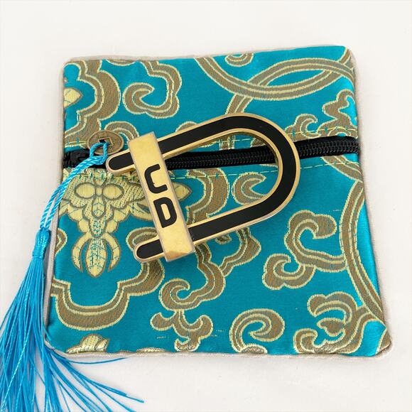 DIOR  Vintage Belt Buckle Gold Tone Black Enamel - Picture 10 of 10